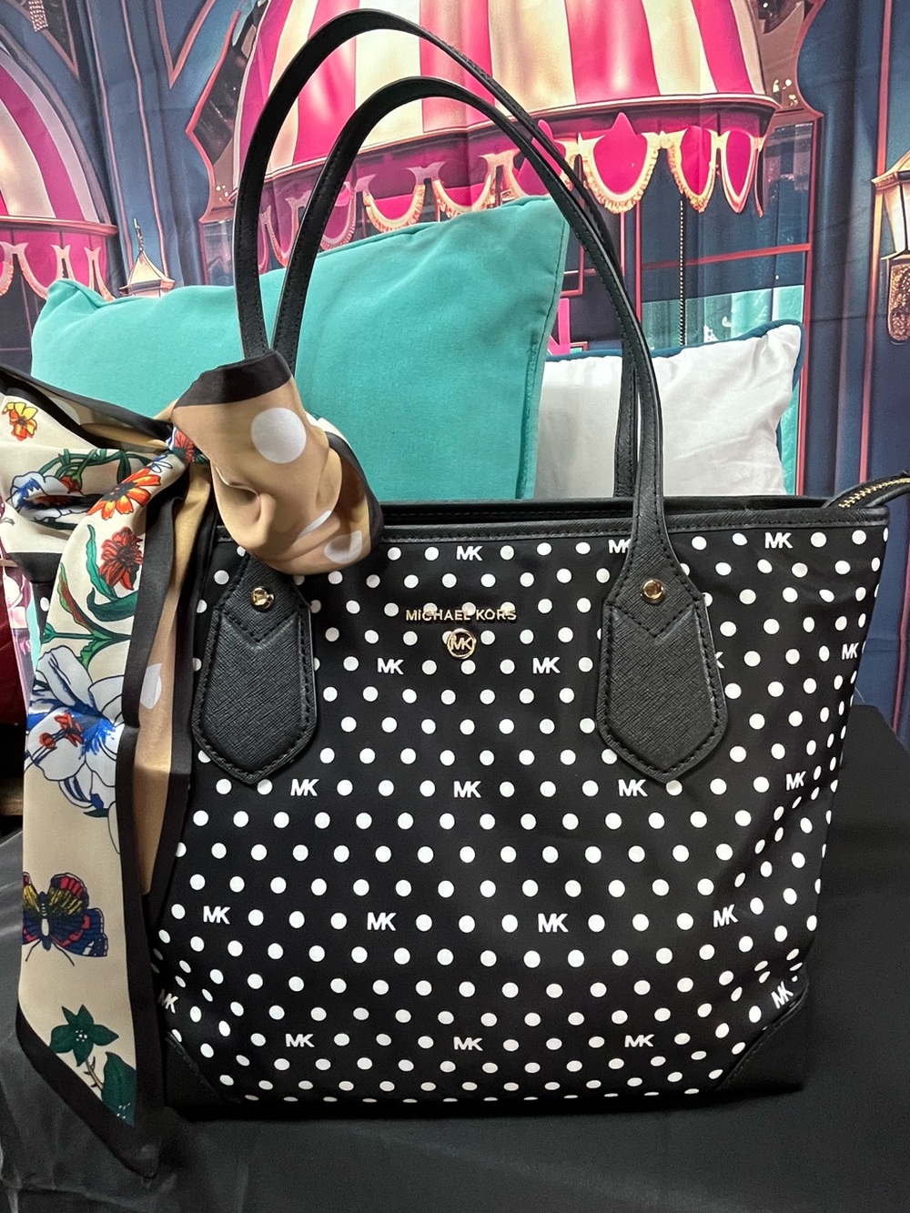 Michael Kors Black with White Polka Dot Tote, NWT
